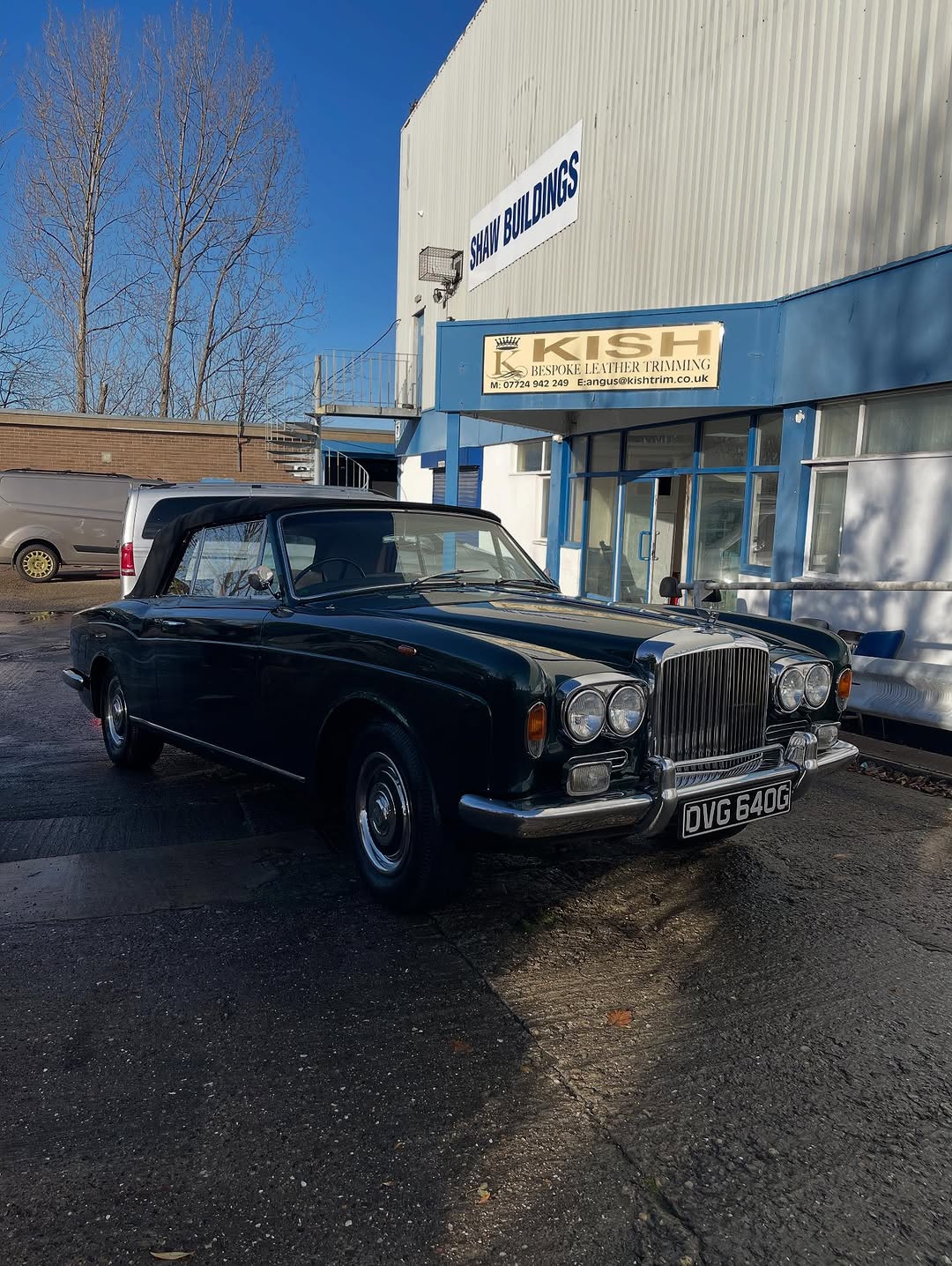 Bentley Corniche convertible with new black mohair soft top finished